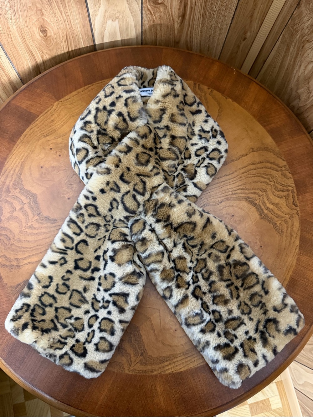 The Cashmere Project Leopard Print Faux Fur Scarf